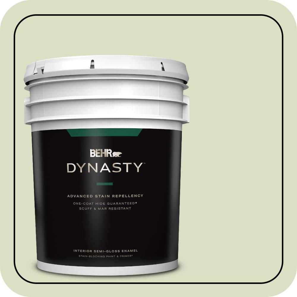 5 gal. #MQ3-47 Airy Green One-Coat Hide Semi-Gloss Enamel Interior Stain-Blocking Paint & Primer price history on PriceWatchPro