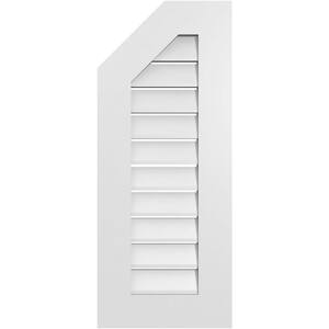 14 in. x 34 in. Octagonal Surface Mount PVC Gable Vent: Functional with Standard Frame