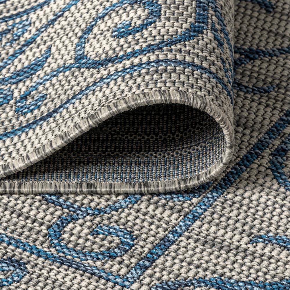 Boho-Chic Vintage Filigree Gray/Navy Indoor/Outdoor Runner Rug