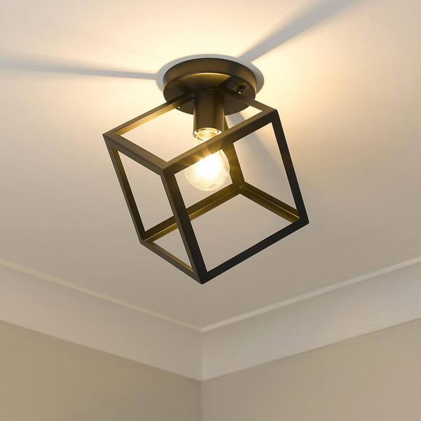 Golden Lighting - Cassio 11 in. 1-Light Matte Black Flush Mount