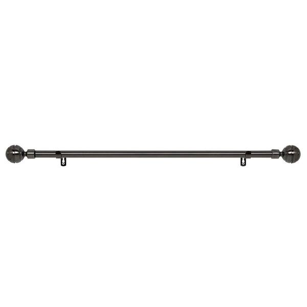 Achim Metallo 28 in. L to 48 in. L Decorative Manor Single Rod and Finial in Black Nickel