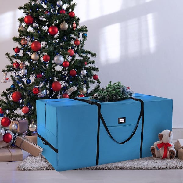 HEARTH & HARBOR Blue Polyethylene Large Christmas Ornament Storage Box  HHHS11 - The Home Depot