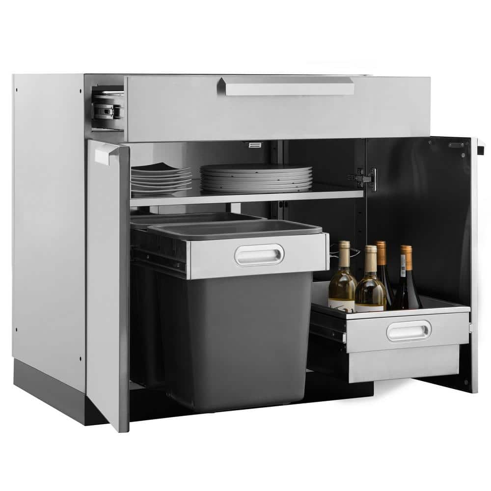 Stainless Steel 32-Inch Outdoor Bar Cabinet with Drawer