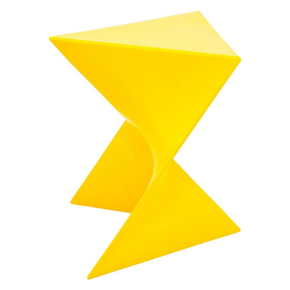 Vibrant Yellow Triangular Vanity Stool/Side Table