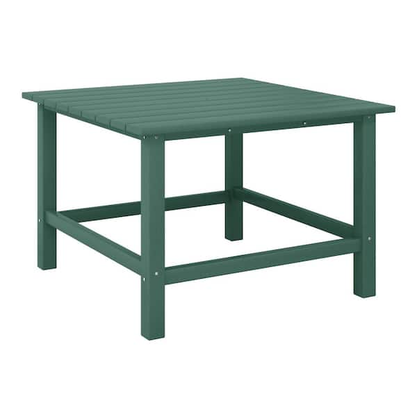 WESTIN OUTDOOR Childrens Laguna Outdoor Patio All Weather Fade Resistant Kids Poly Plastic 31 in. Square Picnic Dining Table Dark Green
