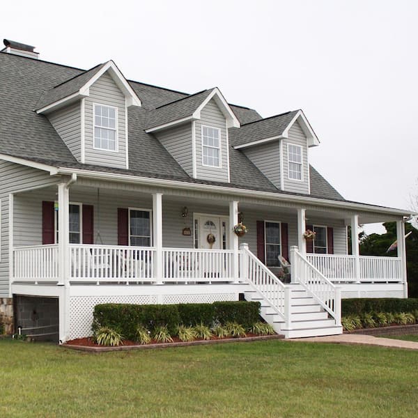 Weatherables Riviera 3.5 ft. H x 8 ft. W White Vinyl Stair Railing Kit