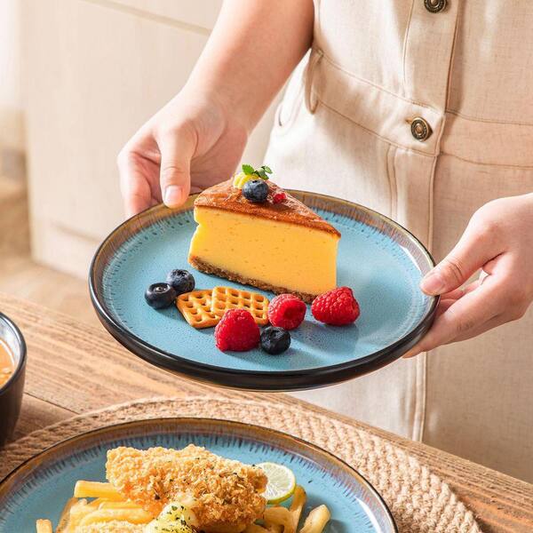 ピオフィ　ランチョン　アンリセット vancasso Series Amber 16-Piece Blue and Black Stoneware Dinnerware