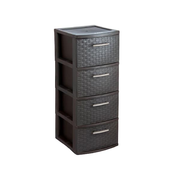 Infinity 4-Drawer Plastic Storage Cart in Espresso
