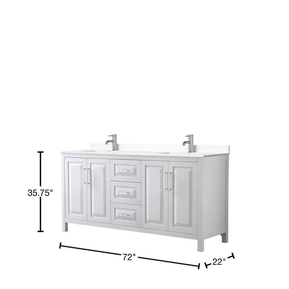 White Double Freestanding Bathroom Vanity with Marble Top