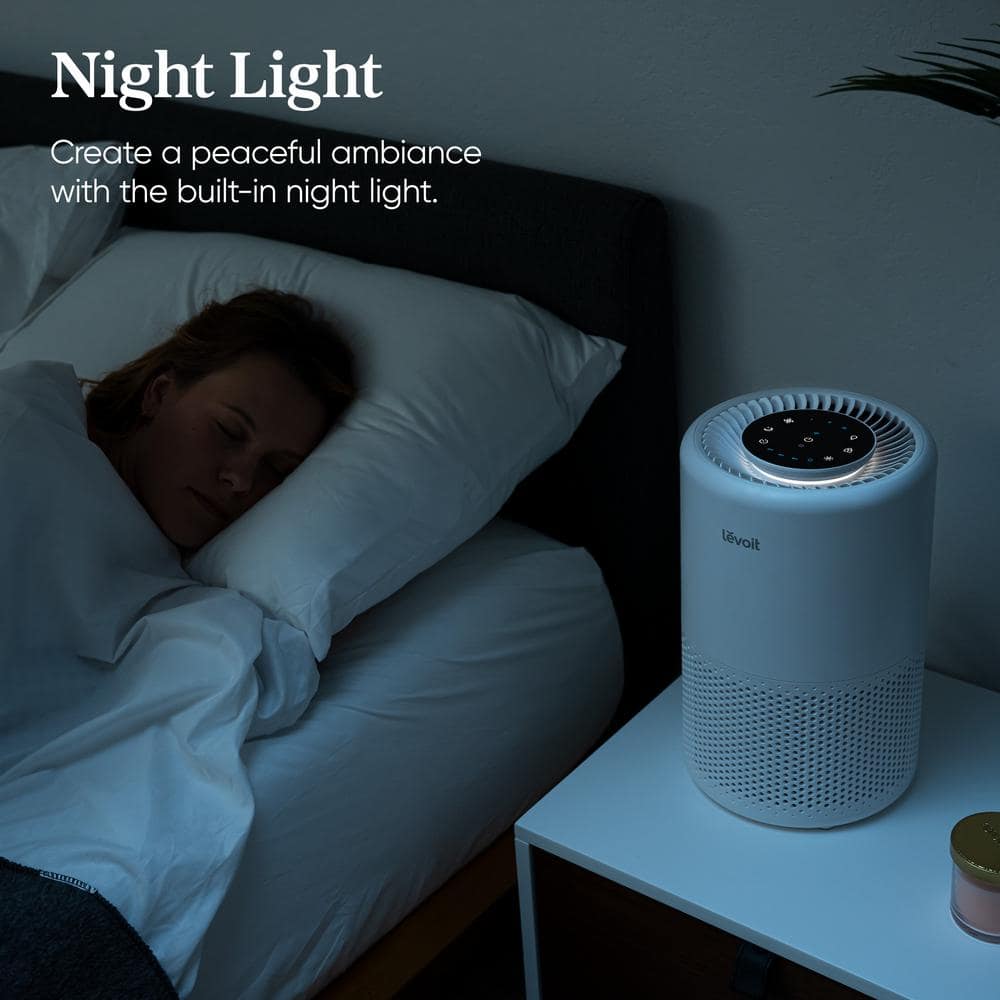 White Smart Table-Top Tower Air Purifier with HEPA Filter