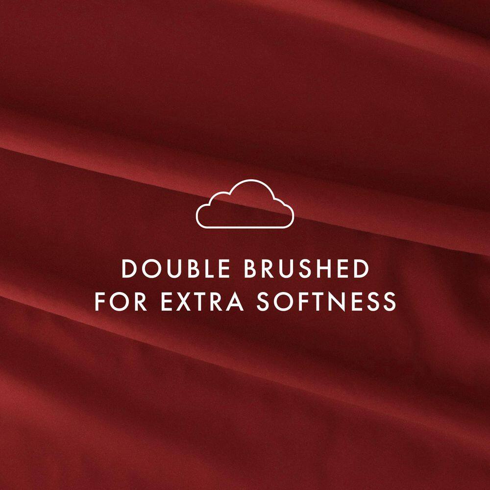 King Size Burgundy Cotton Polyester Microfiber 6-Piece Bed Sheet Set