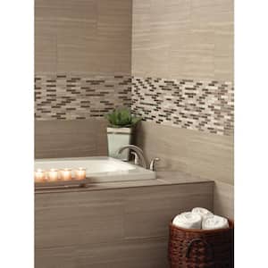 Diamante 12 in. x 13.13 in. Glossy Glass; Stone Brick Look Wall Tile (9.8 sq. ft./Case)