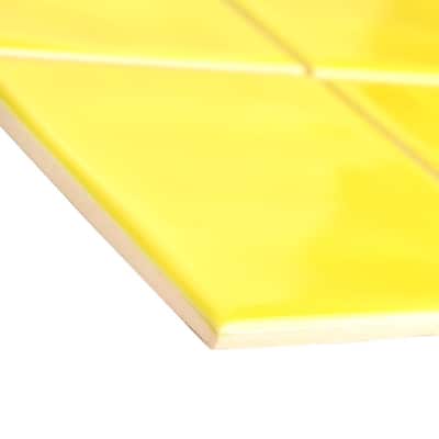 Twist Square Yellow Lemon 11-3/4 in. x 11-3/4 in. Ceramic Mosaic (9.79 sq. ft. /Case)