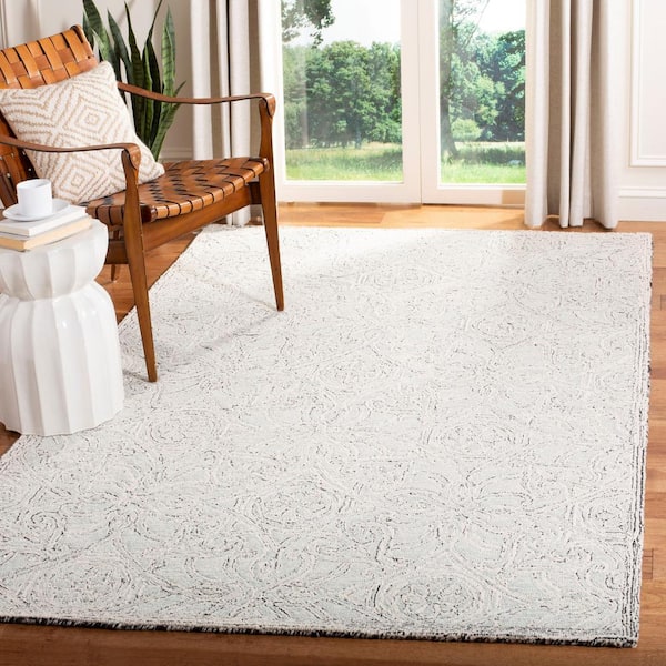 Micro-Loop Gray/Ivory 8 ft. x 10 ft. Geometric Area Rug
