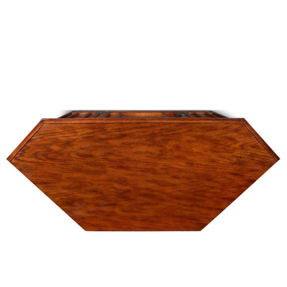 Mission Oak 46" Corner TV Stand with Glass Door Cabinet