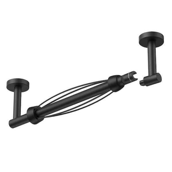 Under Cabinet Wall Mounted Paper Towel Holder with Ratchet Mechanism, Matte Black Finish Cabinet, SUS304