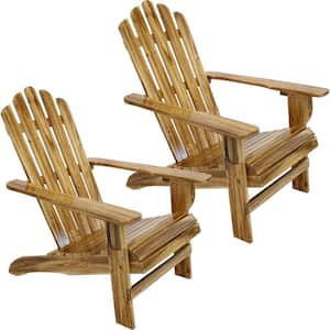 Rustic Wooden Adirondack Chair in Light Charred (2 Chairs)