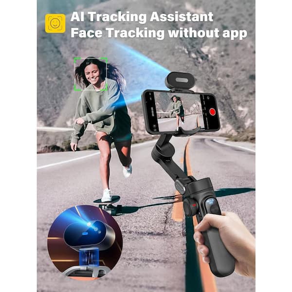 OBJLGEV 3-Axis Smartphone Gimbal Stabilizer with AI Tracking