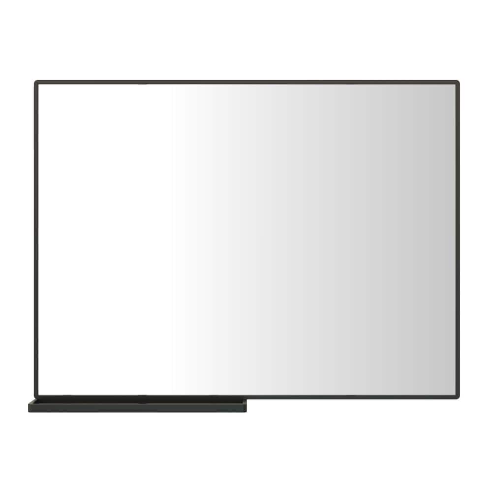 40 in. W x 30 in. H Rectangle Black Bathroom Mirror With Storage Shelf