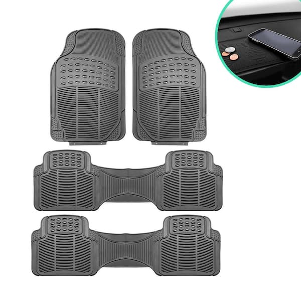  BDK Front & Rear Combo Set of 4 Piece Auto Carpet Floor Mats  with PolyPro Car Seat Covers & Steering Wheel Cover, Fits Most for Car  Truck Van SUV, Colorful Design