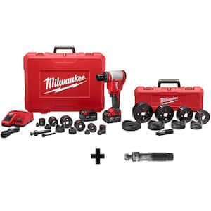 M18 18-Volt Lithium-Ion 1/2 in. to 4 in. Force Logic High Capacity Cordless Knockout Tool Kit with Die Set and Draw Stud