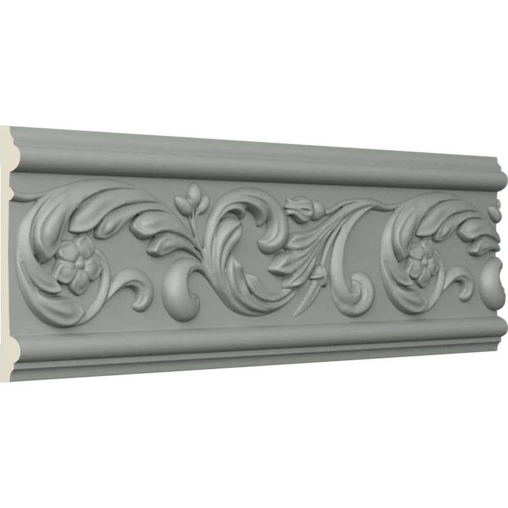 94.5" White Polyurethane Decorative Chair Rail Moulding