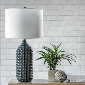 Napa 30 in. Gray Contemporary Table Lamp with Shade