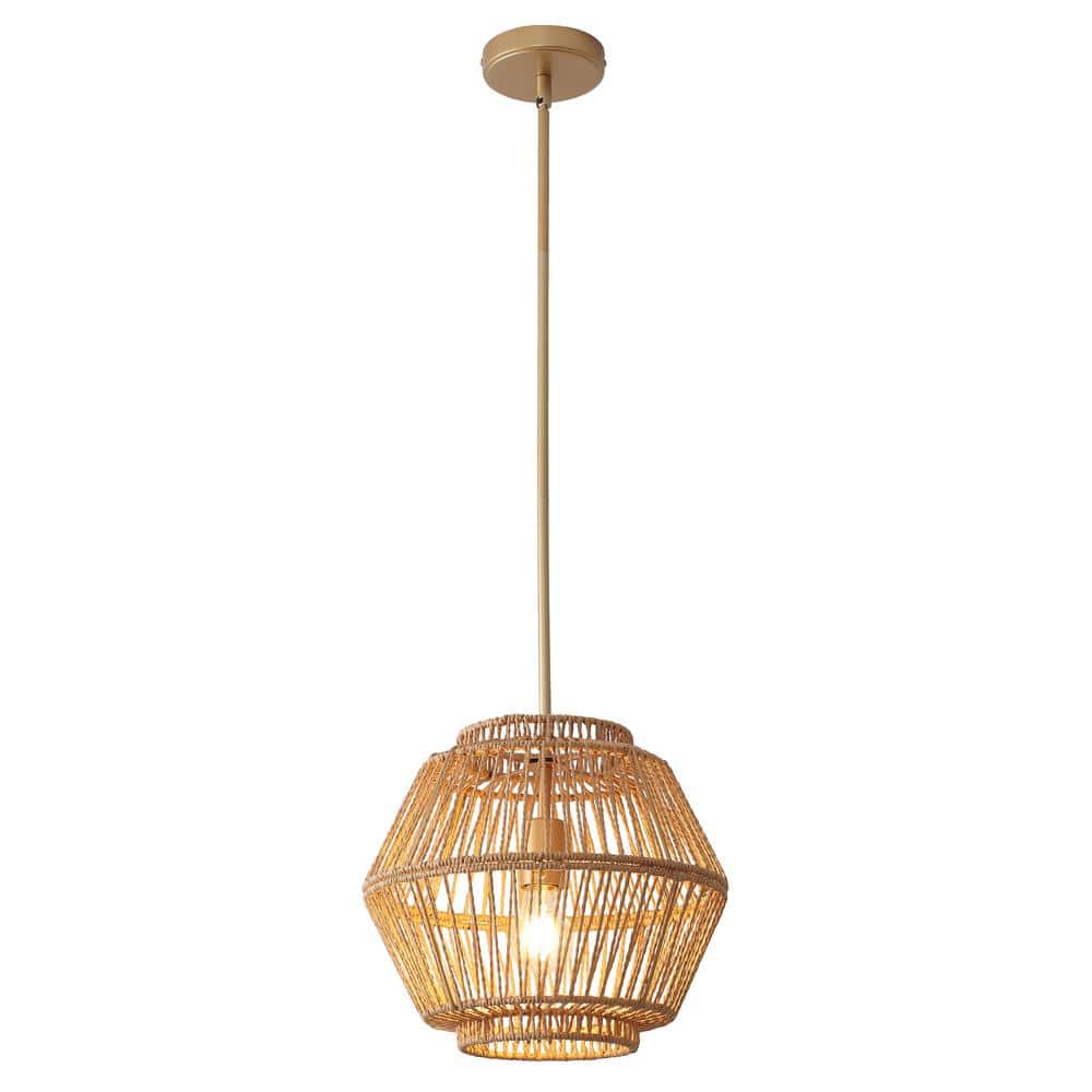 LWYTJO 1-Light 12.6 in. W Brass Globe Pendant Light with