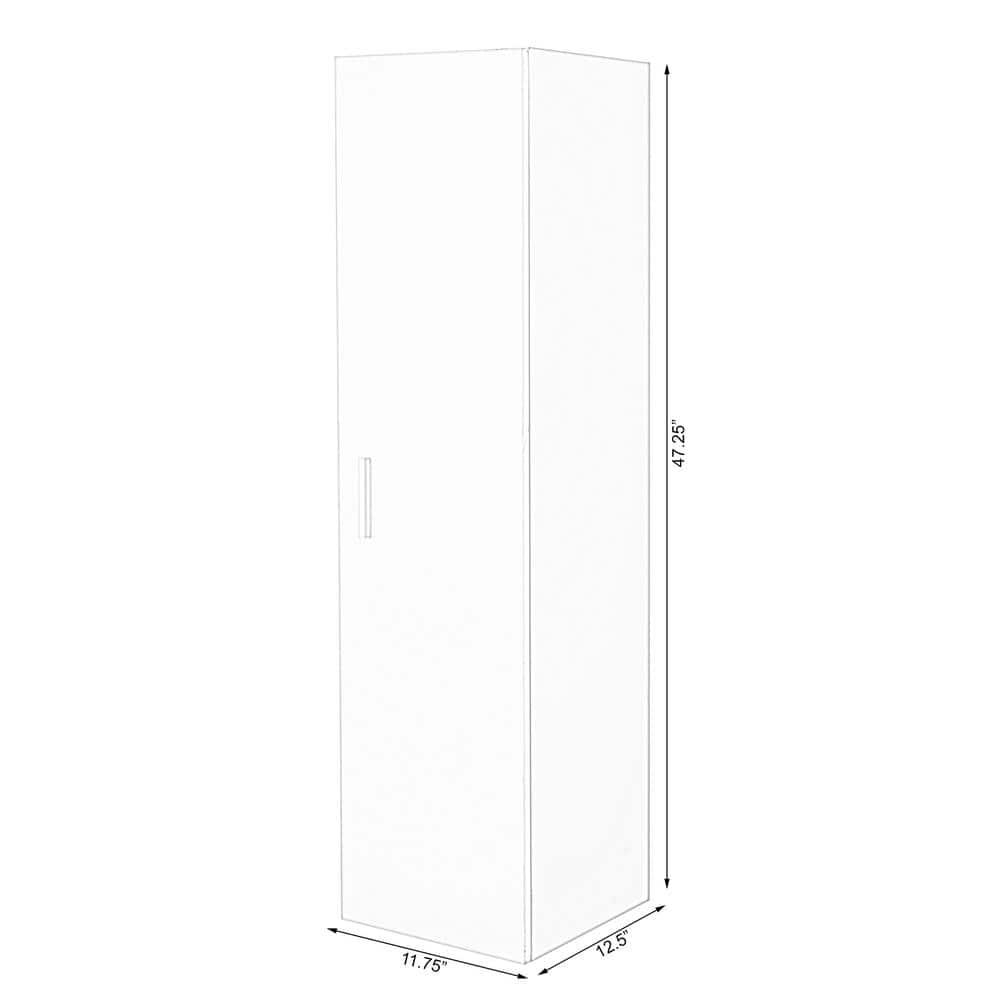 White Tall Modern Wall Mounted Bathroom Cabinet with Adjustable Shelves
