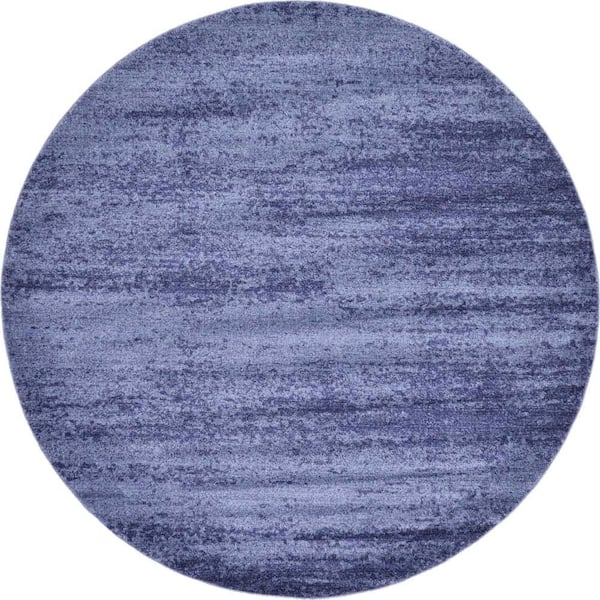 Unique Loom Del Mar Lucille Navy Blue 8' 0 x 8' 0 Round Rug