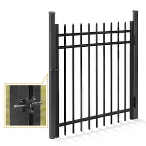 4 ft. x 4 ft. Pointed Pinnacle Anti-Rust Metal Fence Gate, Decorative Garden Gate (Single Set)