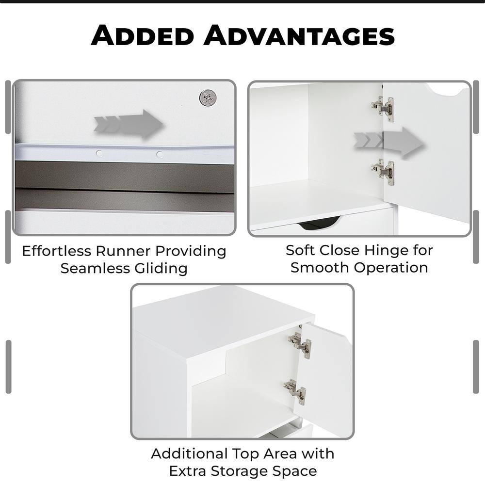 White 6-Drawer Mobile Lateral File Cabinet with Wheels