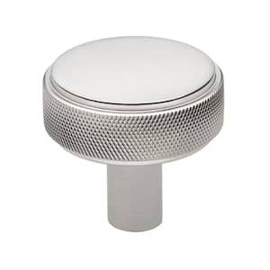 1-1/2 in. Satin Nickel Solid Round Knurled Cabinet Drawer Knobs (10-Pack)
