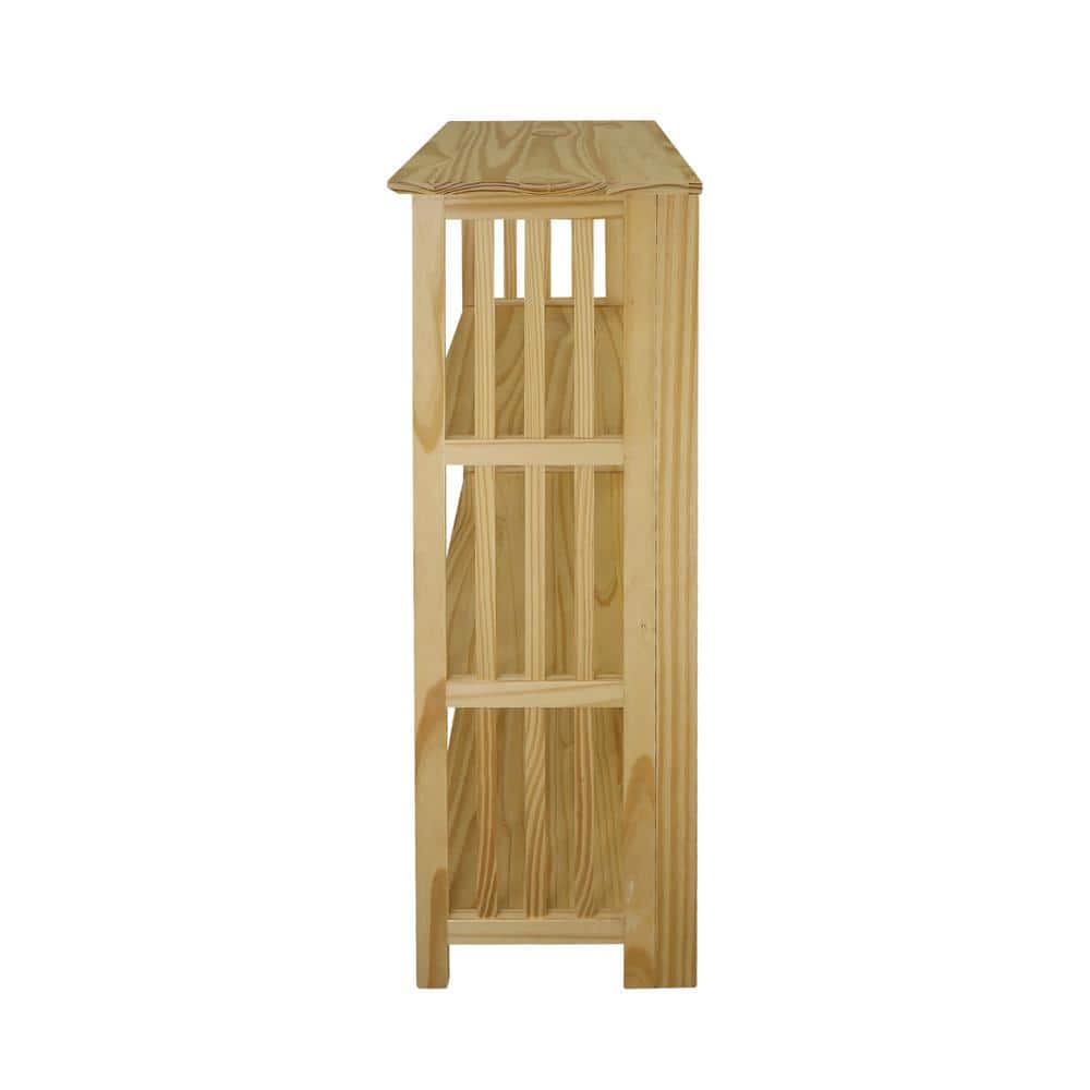 Soho Natural Brown 4-Shelf Solid Wood Folding Bookcase