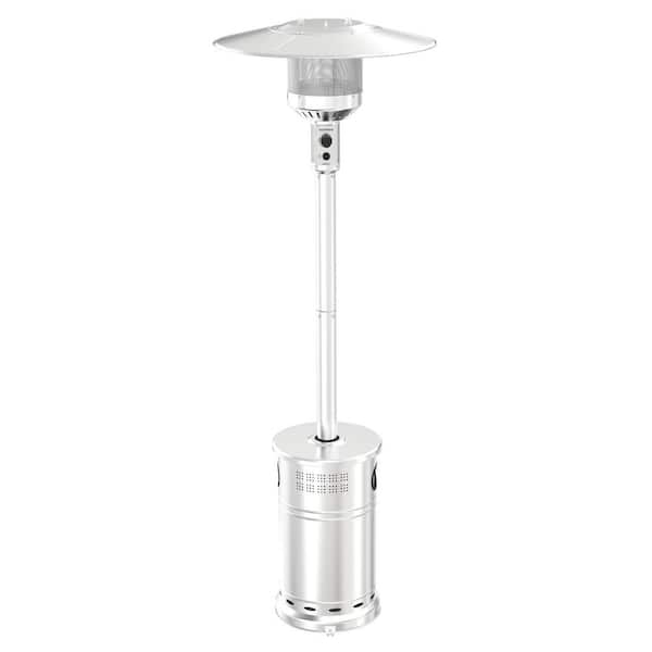 48,000 BTU Stainless Steel Propane Patio Heater with Wheels