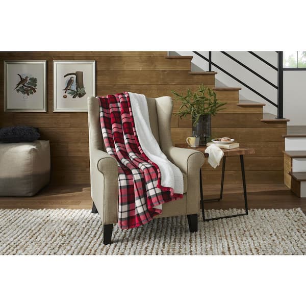 Plaid sherpa throw discount blanket