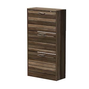 42.3 in. H x 22.4 in. W, Brown Wood Grain Environment-Friendly High-Quality Particle Board Shoe Storage Cabinet