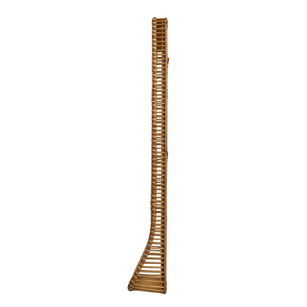 Natural Handwoven Bamboo and Rattan Rectangular Vanity Mirror with Shelf