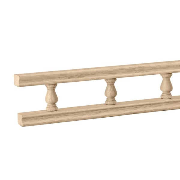 Waddell Decorative Galley Rail - 48 in. x 2.25 in. x 0.75 in. - Sanded Unfinished Oak - Shelf and Cabinet Enhancing Moulding