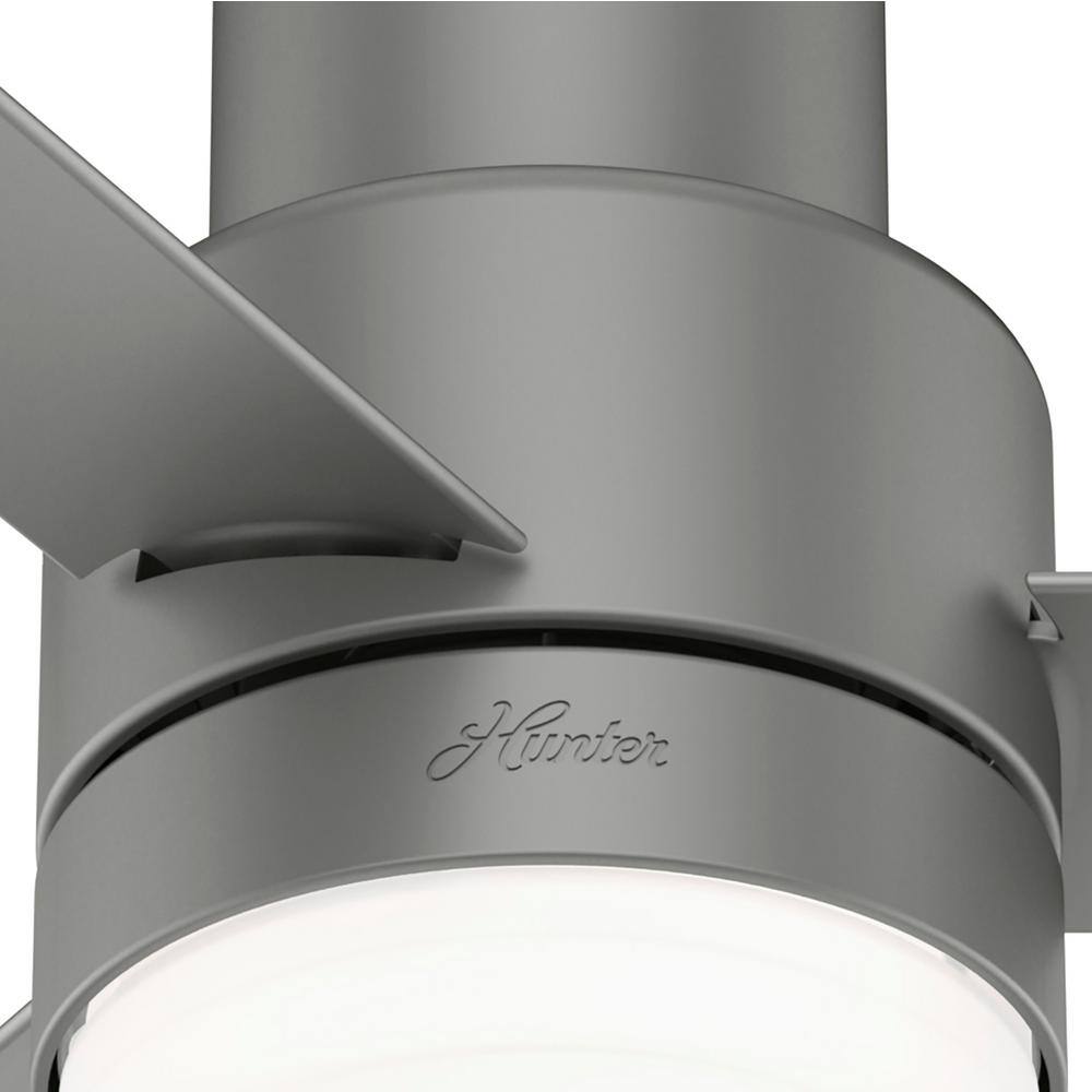 Matte Silver 44" Low Profile Ceiling Fan with Remote and LED Light