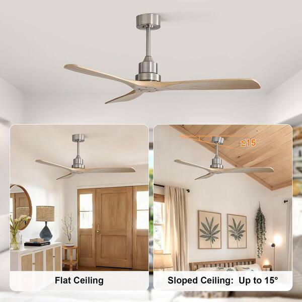 Sofucor 52 in. Indoor/Outdoor Brushed Nickel Downrod Mount Ceiling