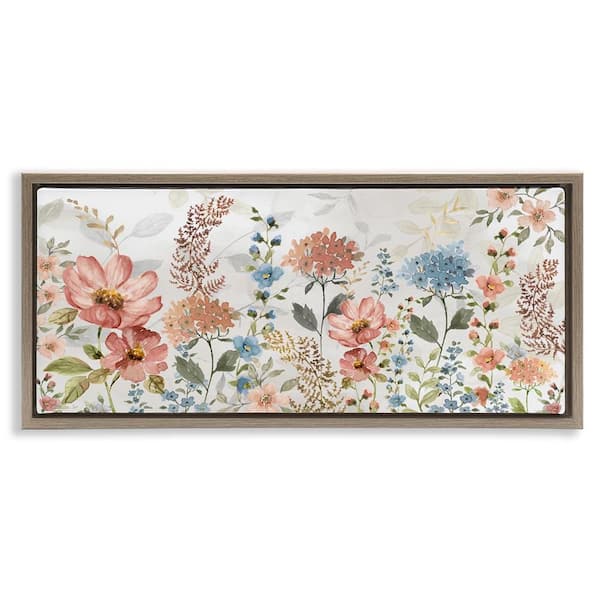 Pastel Spring Florals by Nan Brown Floater Frame Graphic Art Print Nature 31 in. x 15 in.
