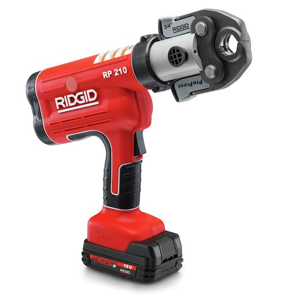 RIDGID 18-Volt Lithium-Ion RP 210-B Cordless Compact Press Tool with ProPress Jaws