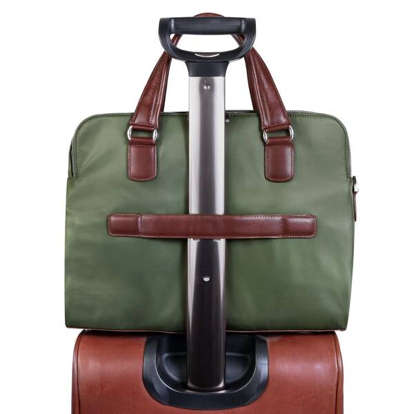 McKlein Southport 17 Leather, Two-Tone, Dual-Compartment, Laptop & Tablet Briefcase Brown