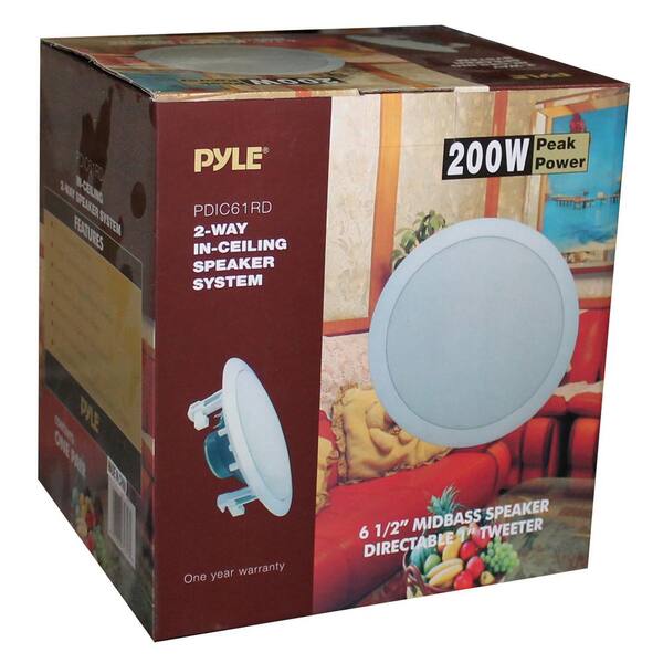 8 New PYLE PRO PDIC61RD 6.5 200W 2-Way In-Ceiling/Wall Speaker System White 