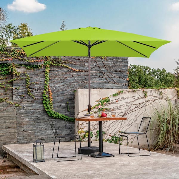 JEAREY 8 ft. x 10 ft. Steel Rectangular Market Umbrella in Apple Green