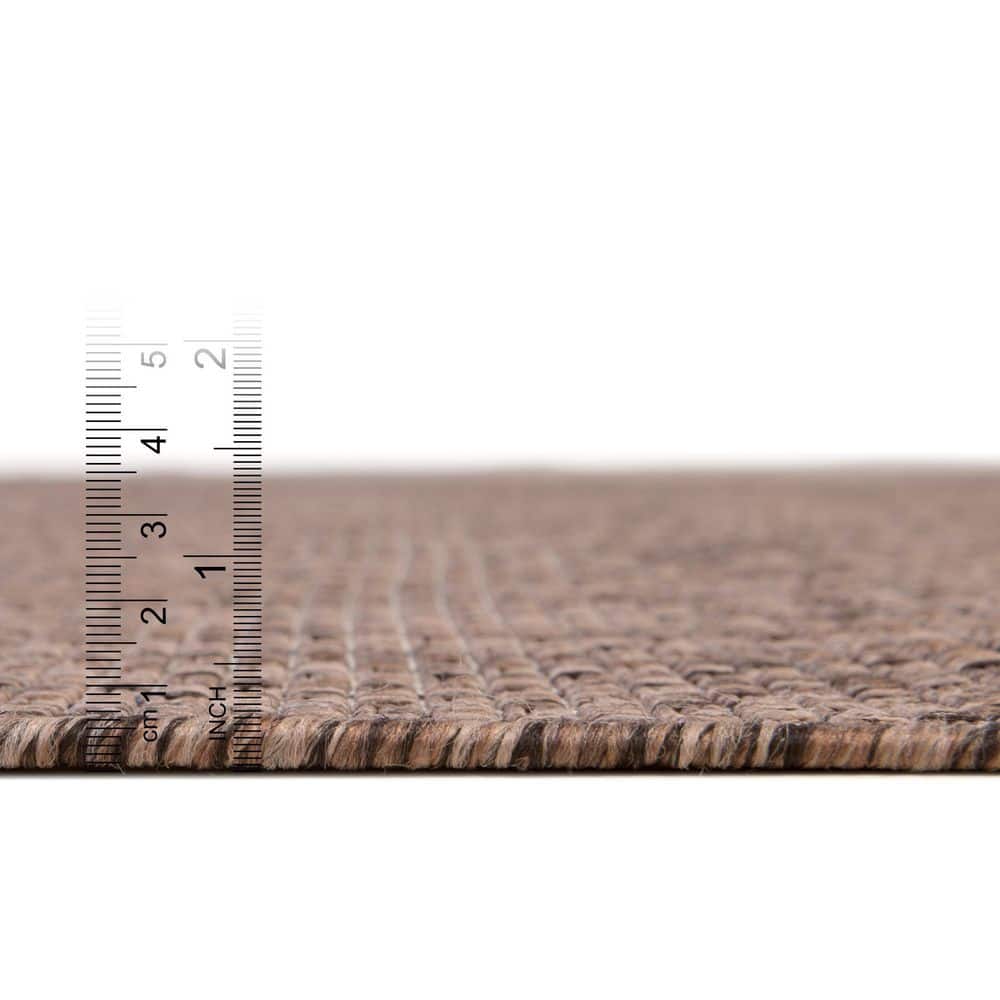 Versatile Light Brown 4' x 6' Synthetic Outdoor Rug