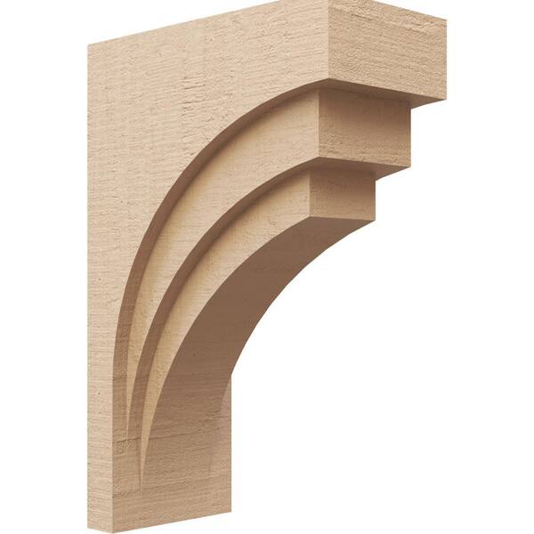 Ekena Millwork 9 in. x 27 in. x 18 in. Classic Rockford Rough Cedar Woodgrain TimberThane Corbel, Primed Tan