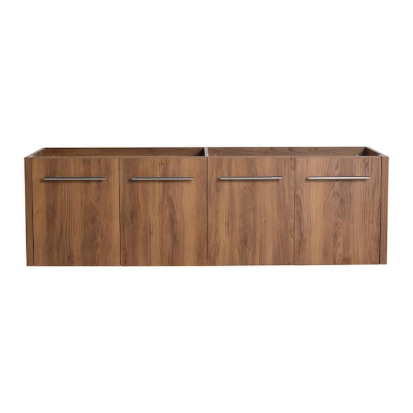 60 in. Floating Bath Vanity Cabinet without Top in Brown