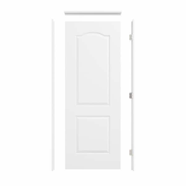 ARK DESIGN 30 in. x 80 in. Left-Handed 2-Panel Round Painted Solid Core ...